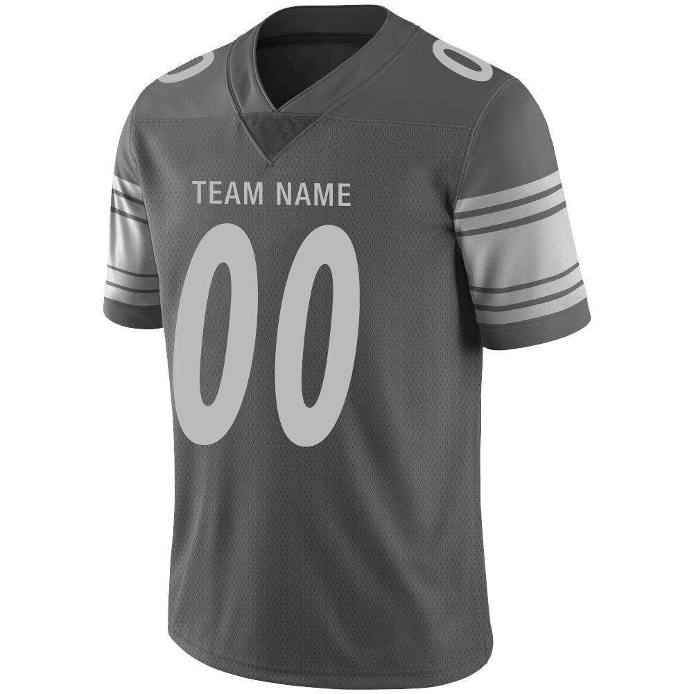 Custom P.Steelers Stitched American Football Jerseys Personalize Birthday Gifts Grey Jersey view 4