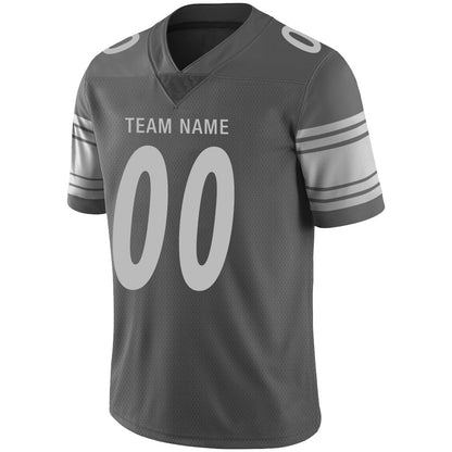 Custom P.Steelers Stitched American Football Jerseys Personalize Birthday Gifts Grey Jersey view 4