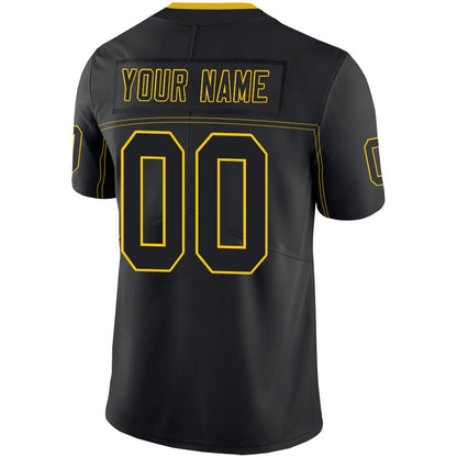 Custom P.Steelers Stitched American Football Jerseys Personalize Birthday Gifts Black Jersey view 3