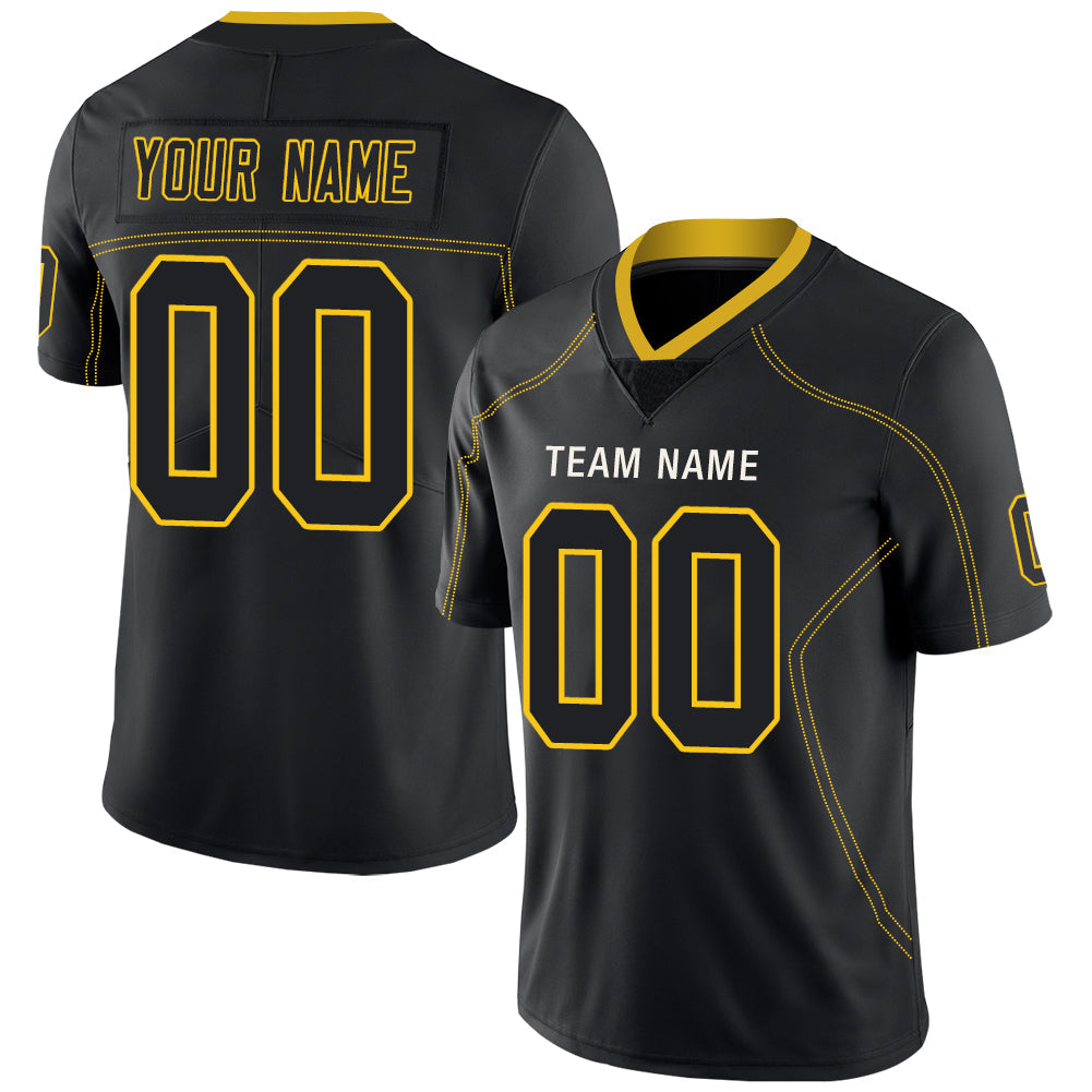 Custom P.Steelers Stitched American Football Jerseys Personalize Birthday Gifts Black Jersey - Main View