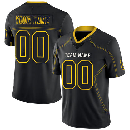Custom P.Steelers Stitched American Football Jerseys Personalize Birthday Gifts Black Jersey - Main View