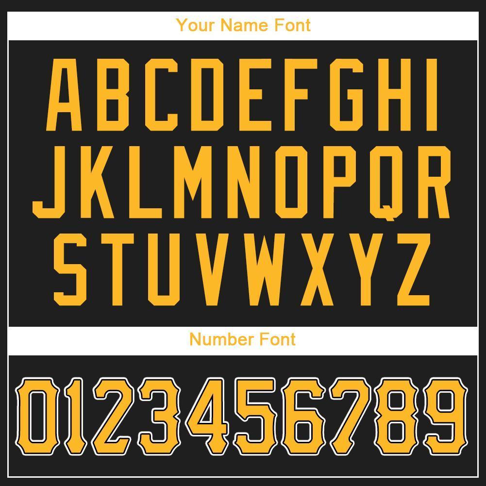 Custom Black Gold-White Baseball Jersey view 5