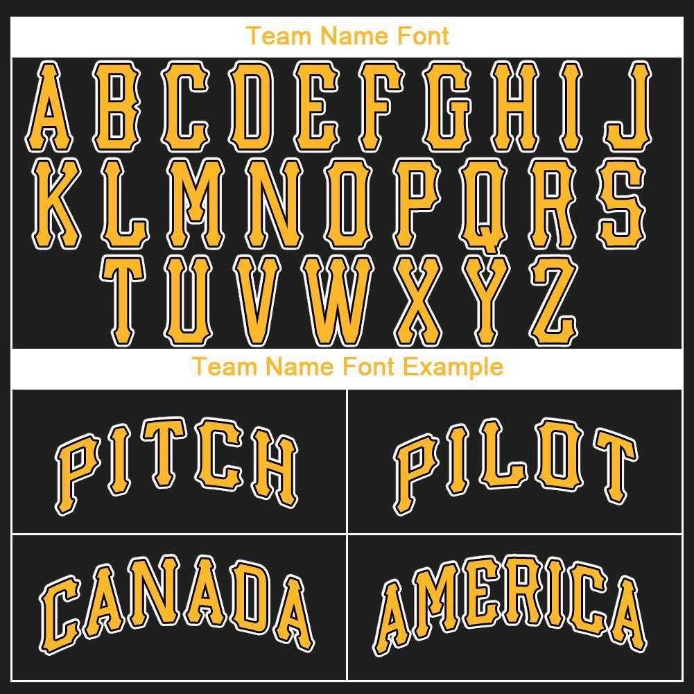 Custom Black Gold-White Baseball Jersey view 6