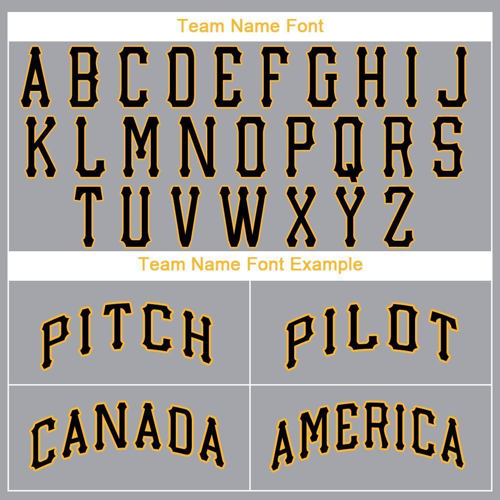 Custom Gray Black-Gold Baseball Jersey view 5