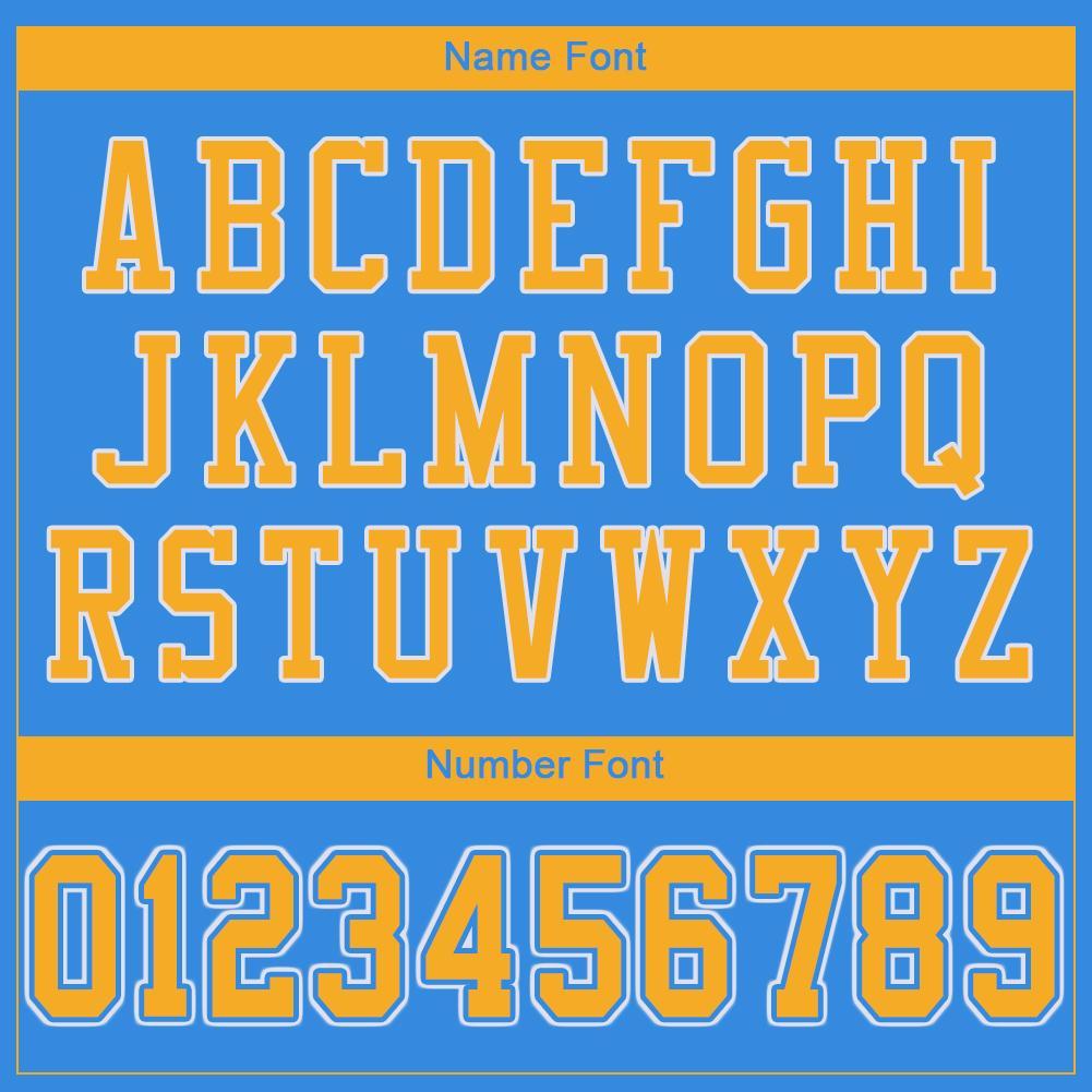 Custom Powder Blue Gold-White Mesh Authentic Football Jersey view 5