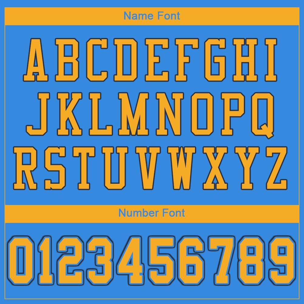 Custom Powder Blue Gold-Navy Mesh Authentic Football Jersey view 5