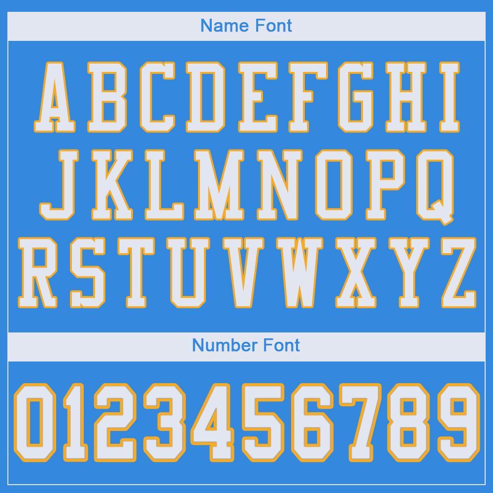 Custom Powder Blue White-Gold Mesh Authentic Football Jersey view 6