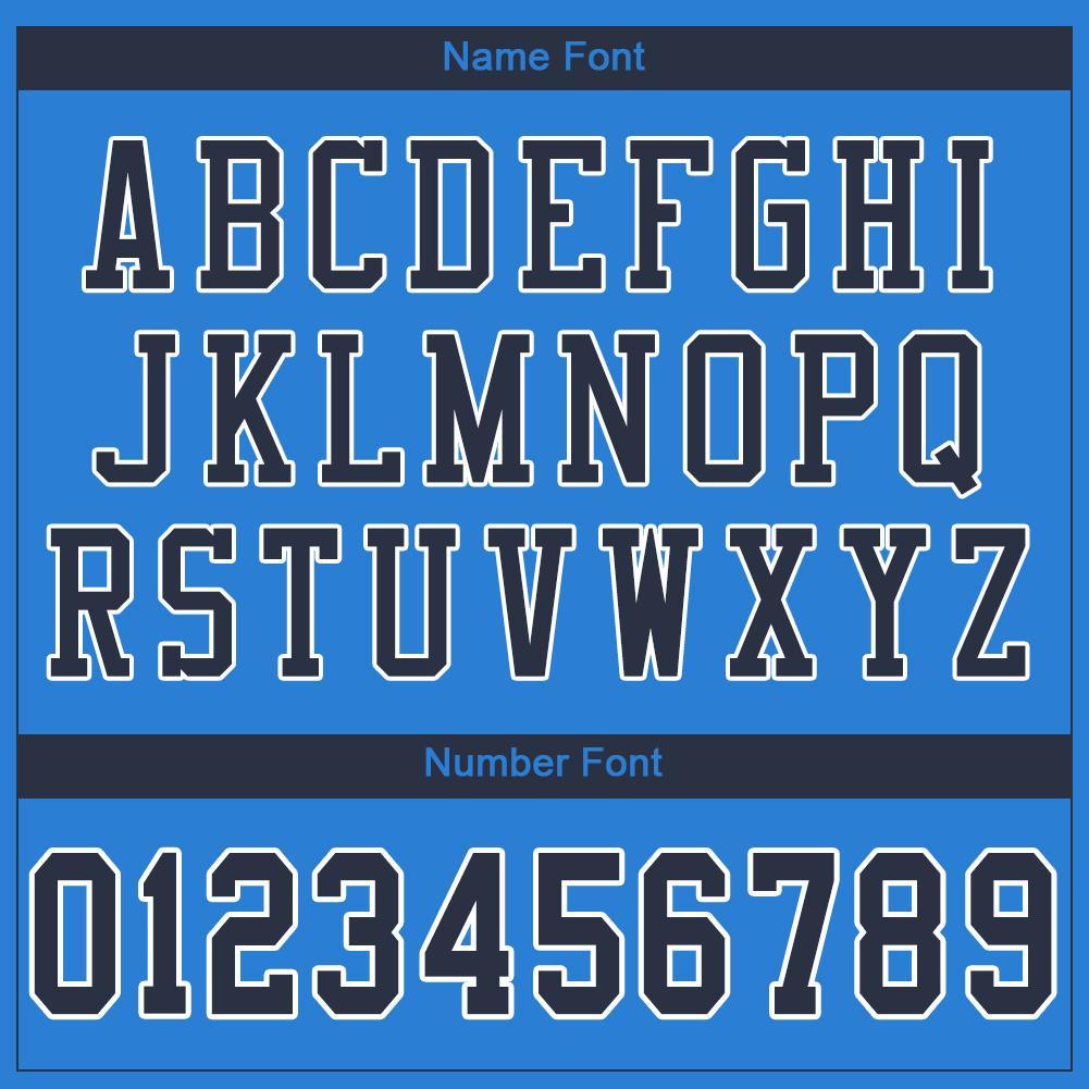 Custom Powder Blue Navy-White Mesh Authentic Football Jersey view 5