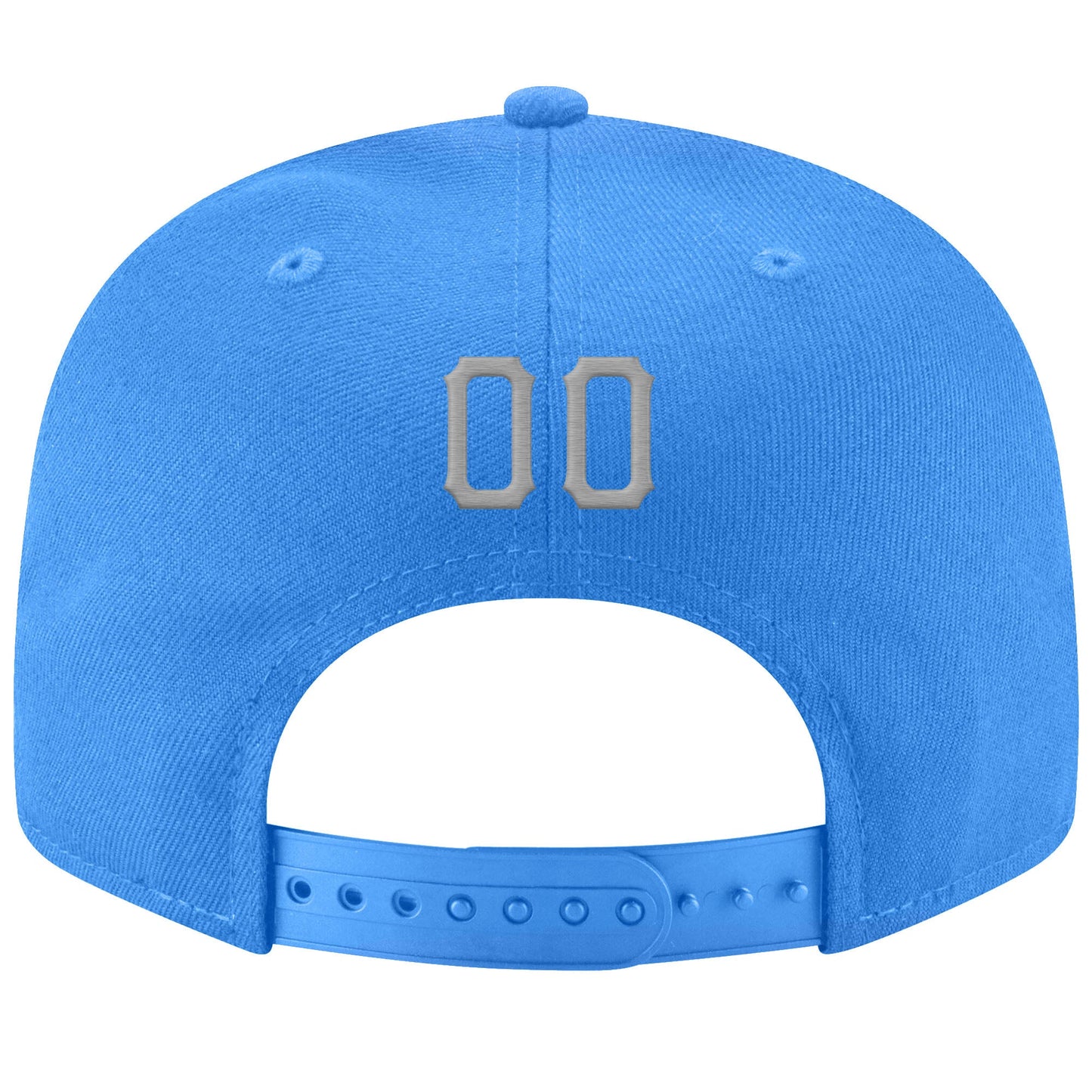 Custom Powder Blue Gray-White Stitched Adjustable Snapback Hat view 3