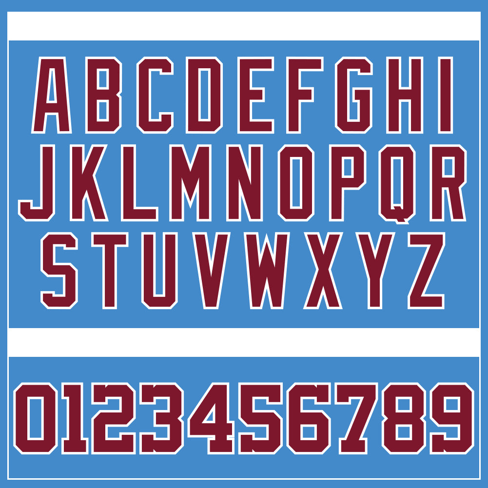 Custom Powder Blue Crimson-White Authentic Baseball Jersey view 6