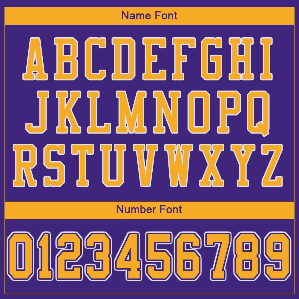 Custom Purple Gold-White Mesh Authentic Football Jersey view 5