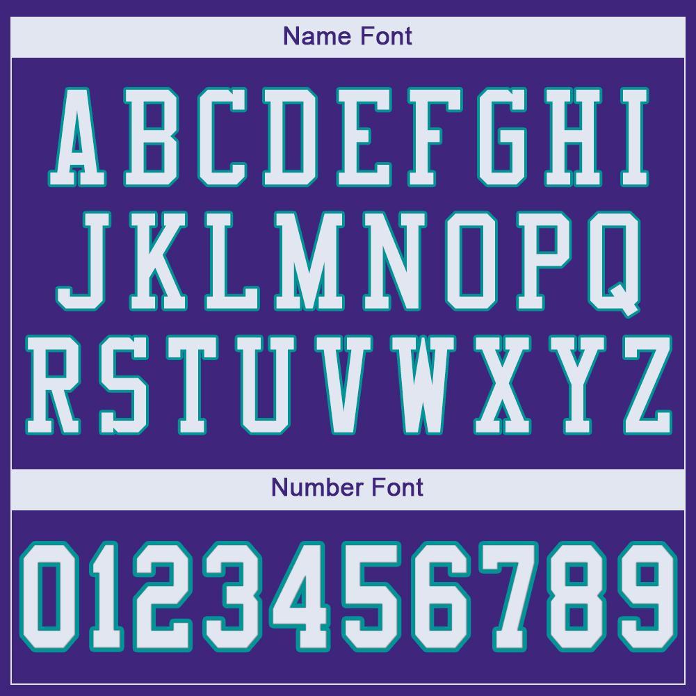 Custom Purple White-Aqua Mesh Authentic Football Jersey view 5