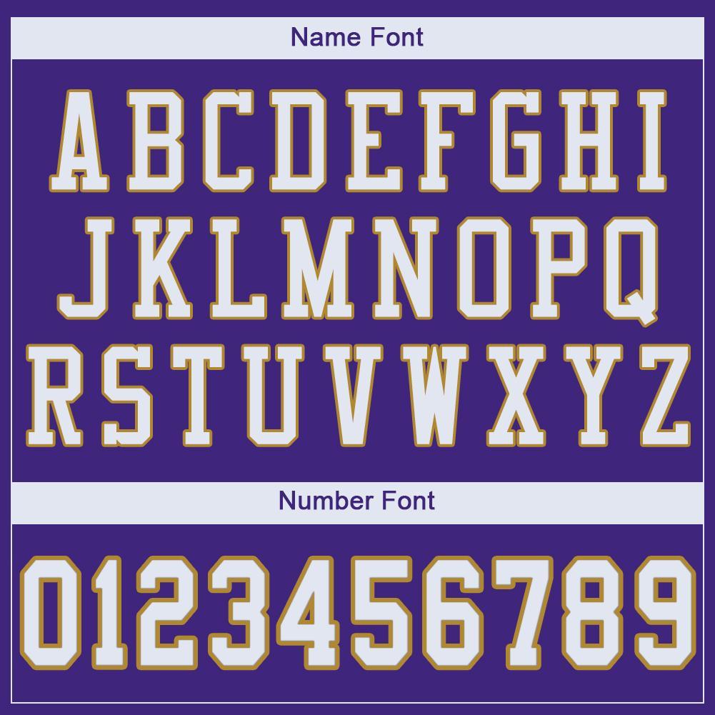 Custom Purple White-Old Gold Mesh Authentic Football Jersey view 5