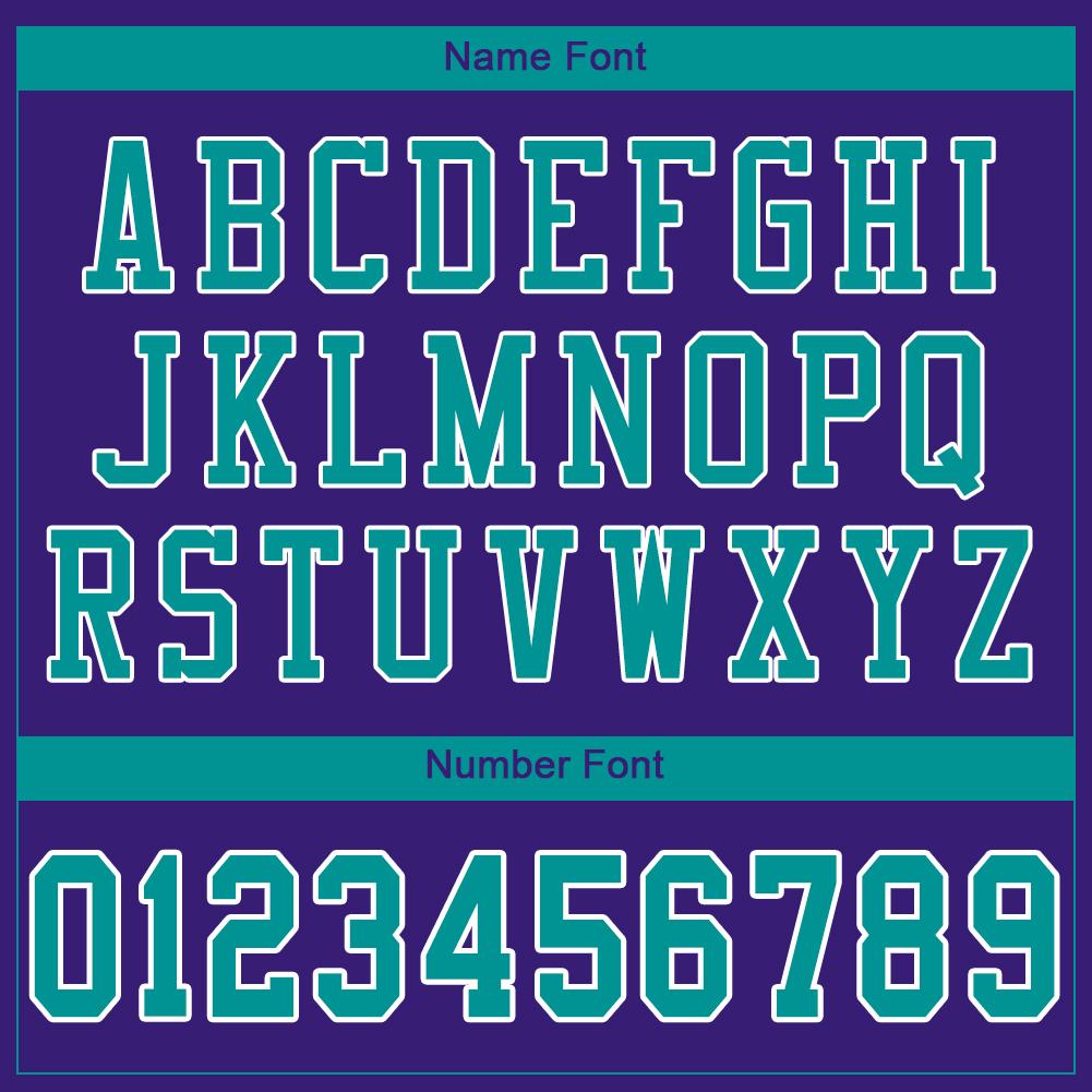 Custom Purple Aqua-White Mesh Authentic Football Jersey view 5