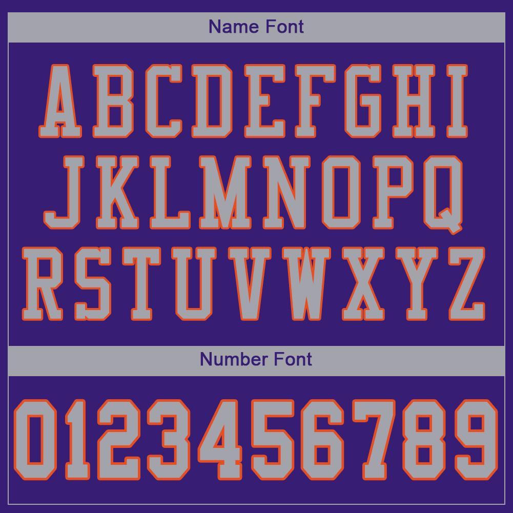Custom Purple Gray-Orange Mesh Authentic Football Jersey view 5