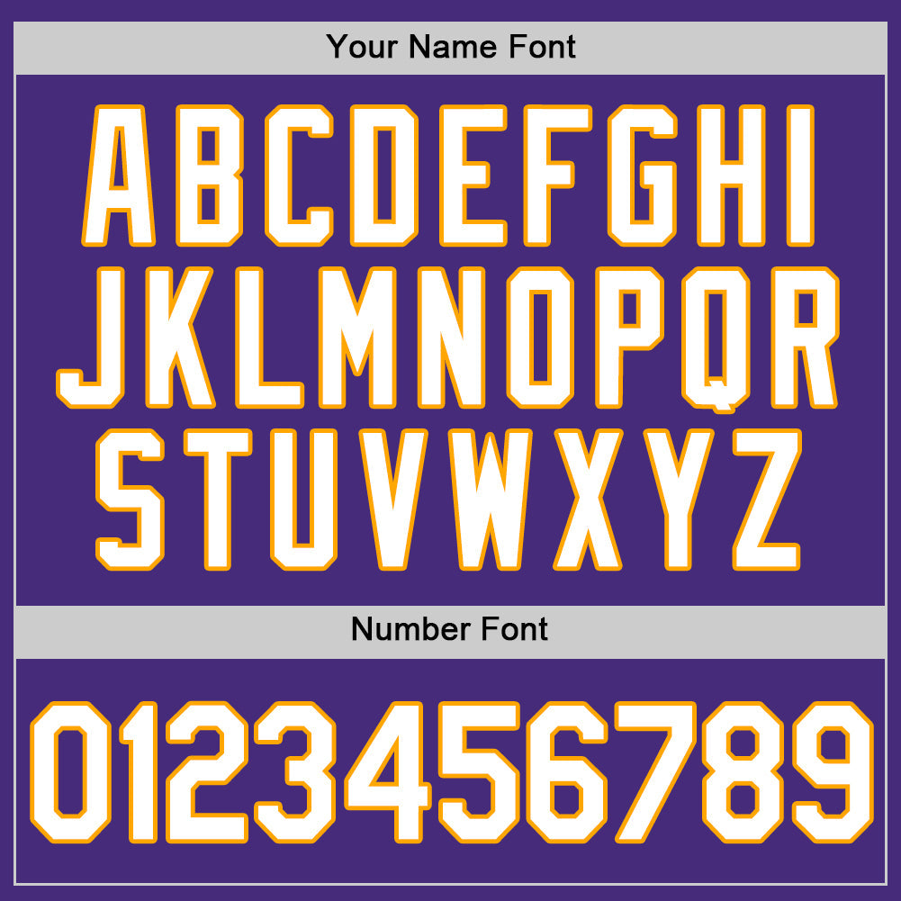 Custom Purple White-Gold Authentic Baseball Jersey view 4