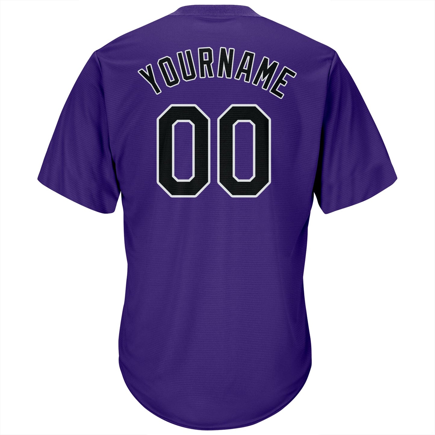 Custom Purple Black-Gray Authentic Throwback Rib-Knit Baseball Jersey Shirt view 3
