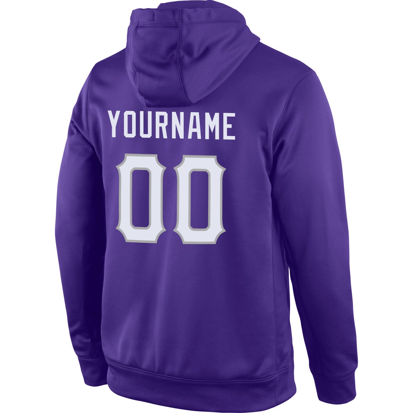 Custom Stitched Purple White-Gray Sports Pullover Sweatshirt Hoodie view 3