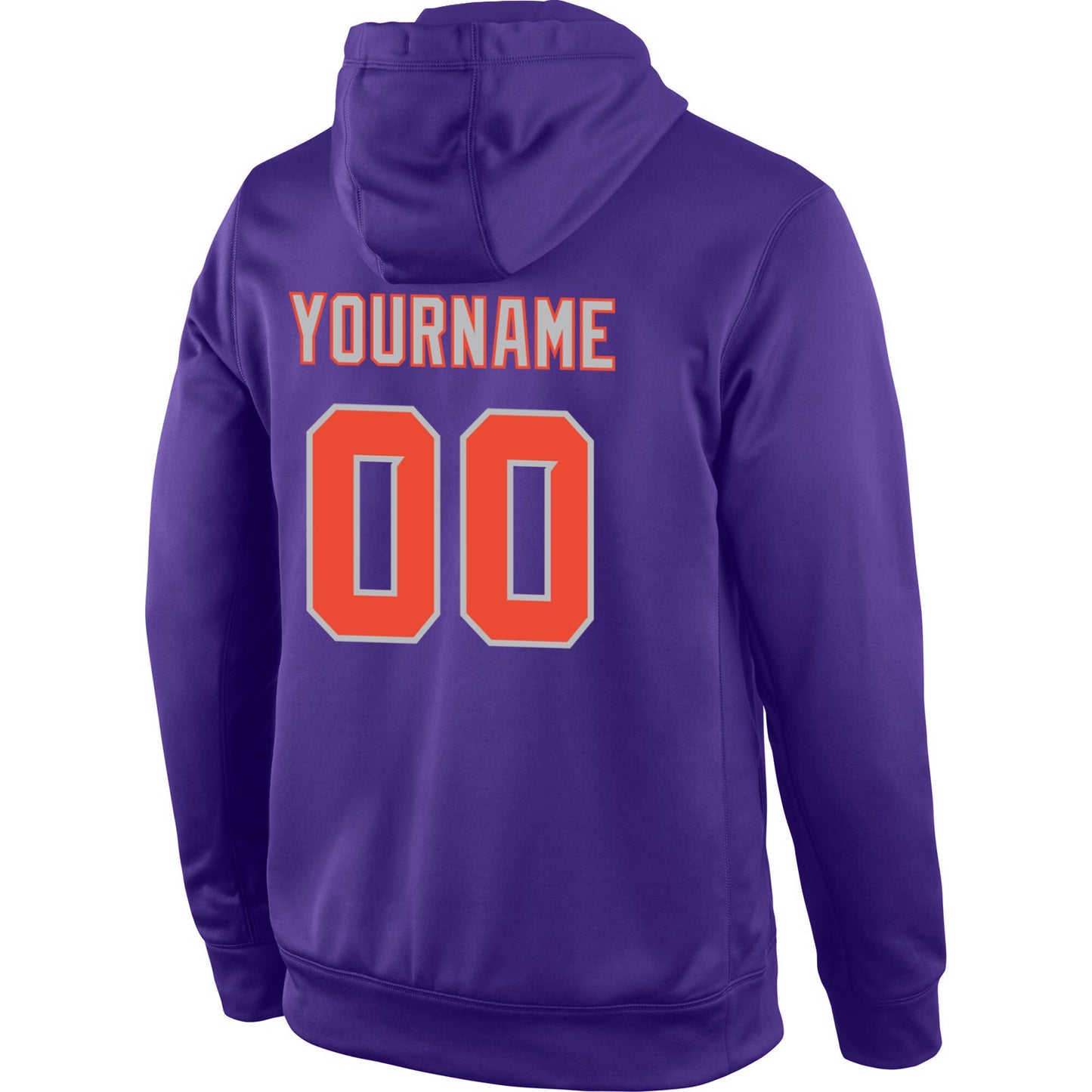 Custom Stitched Purple Orange-Gray Sports Pullover Sweatshirt Hoodie view 3