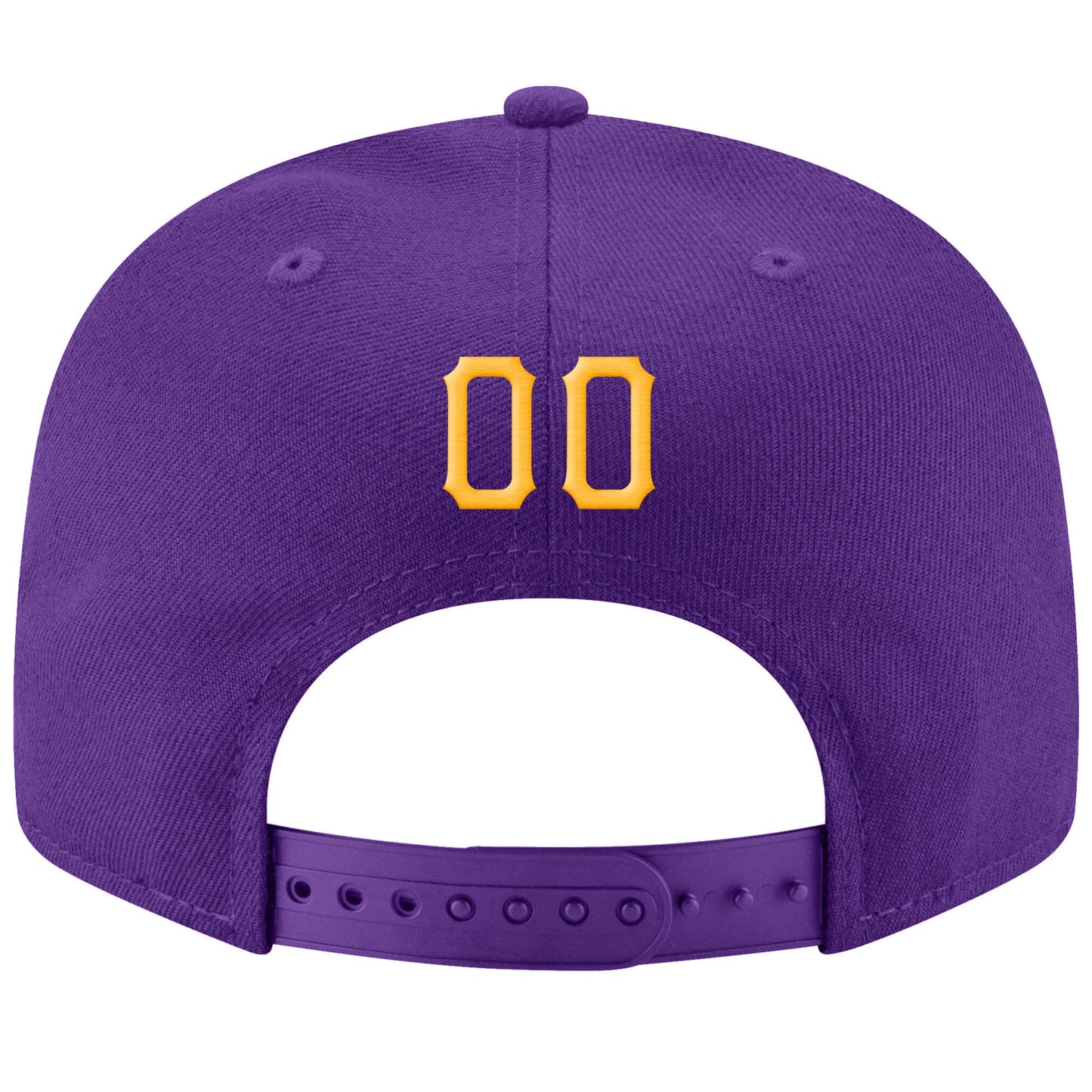 Custom Purple Gold-White Stitched Adjustable Snapback Hat view 3