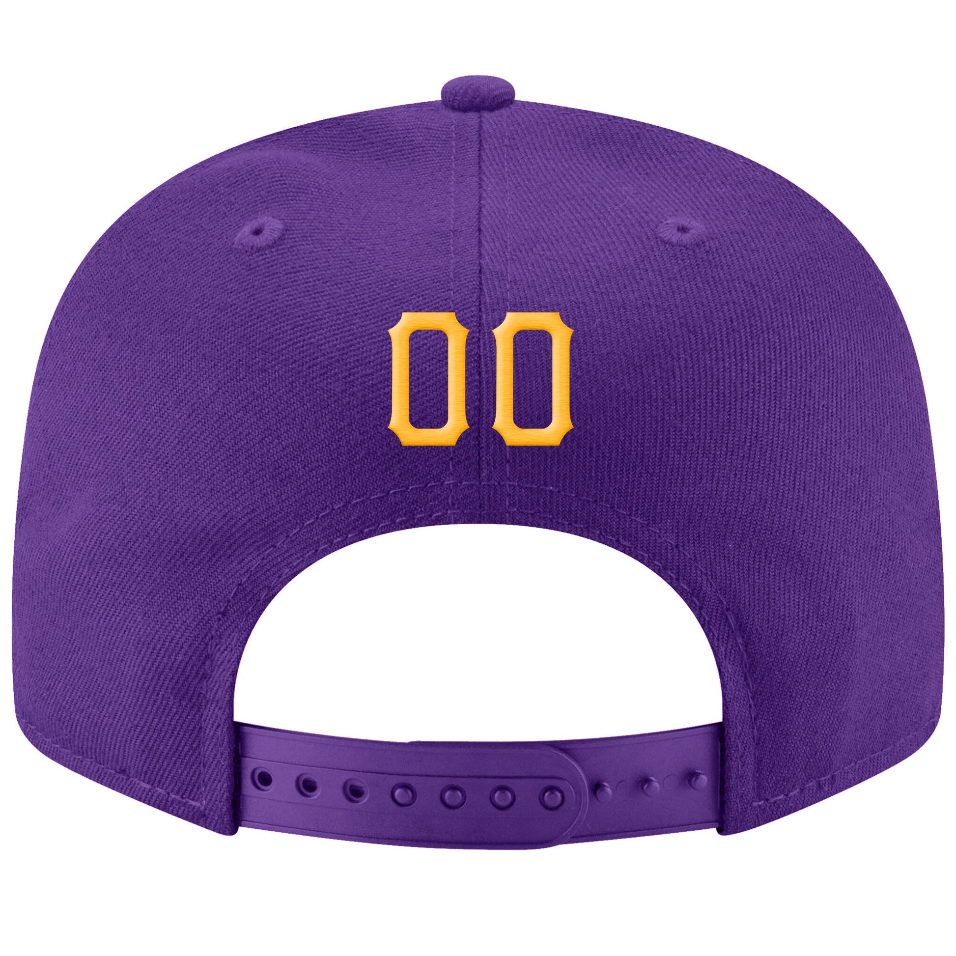 Custom Purple Gold-White Stitched Adjustable Snapback Hat view 3