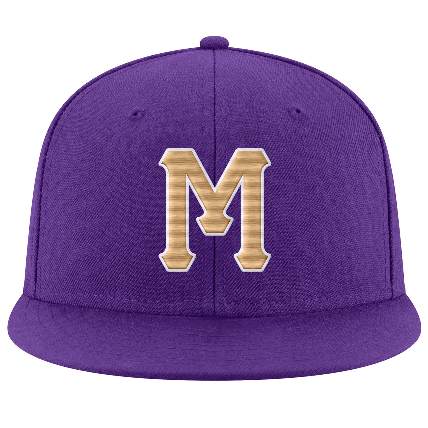 Custom Purple Old Gold-White Stitched Adjustable Snapback Hat view 2