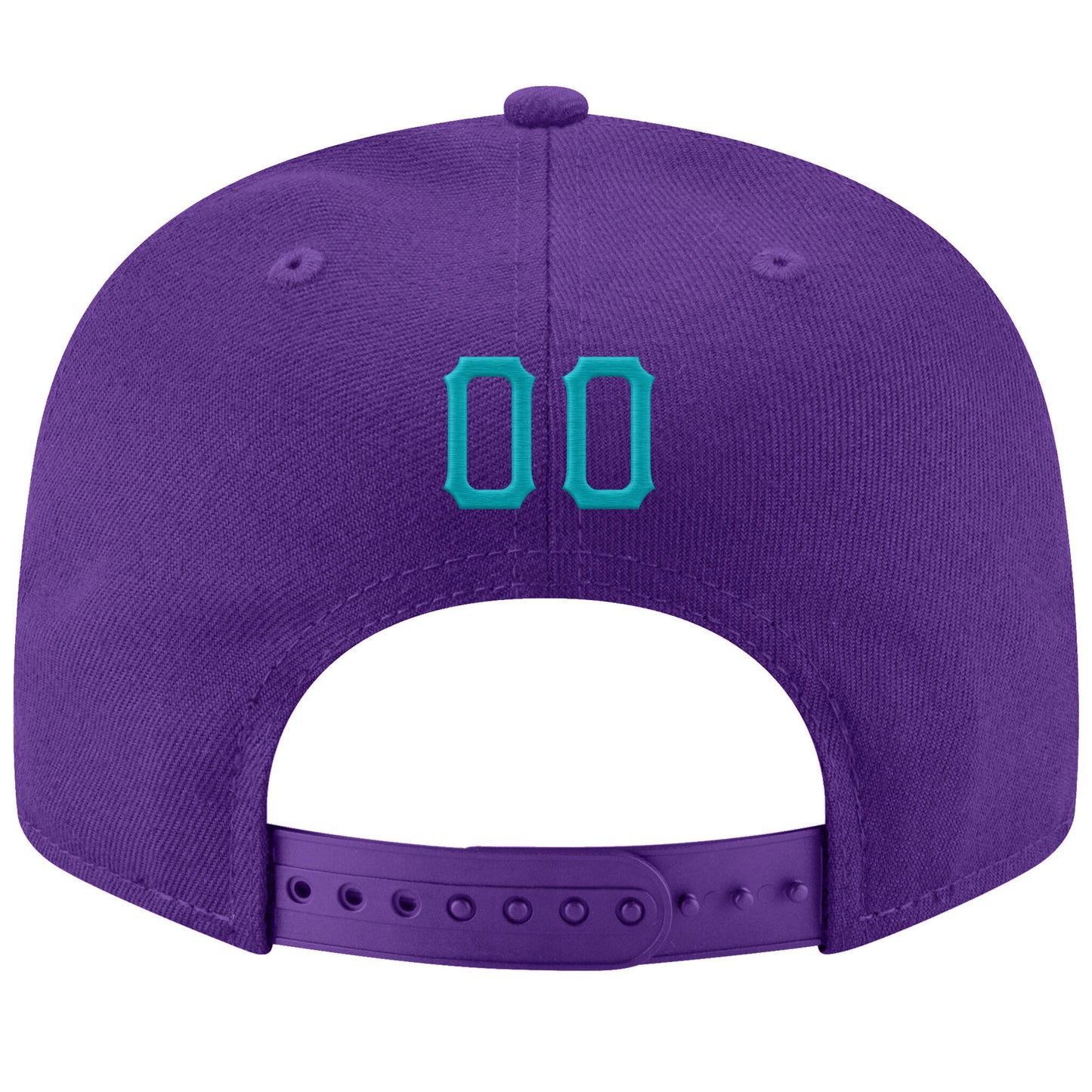 Custom Purple Aqua-White Stitched Adjustable Snapback Hat view 3