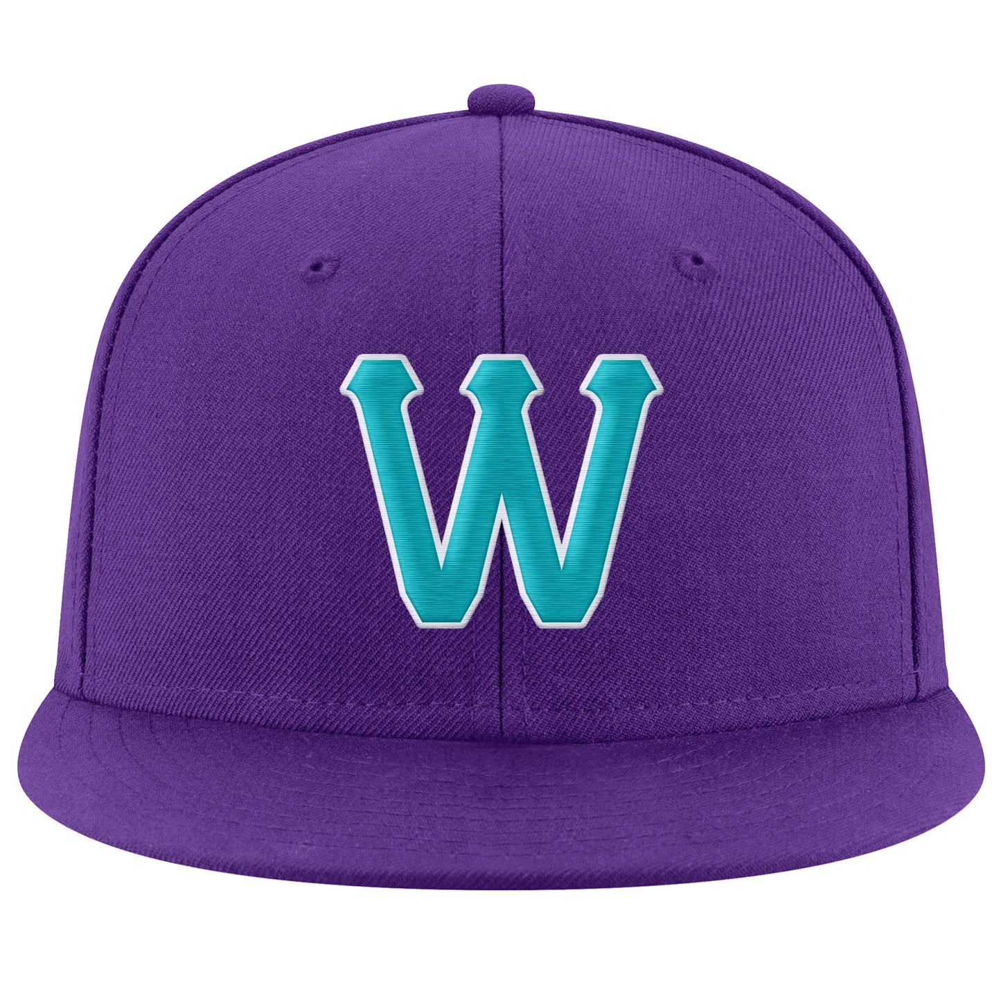 Custom Purple Aqua-White Stitched Adjustable Snapback Hat view 2