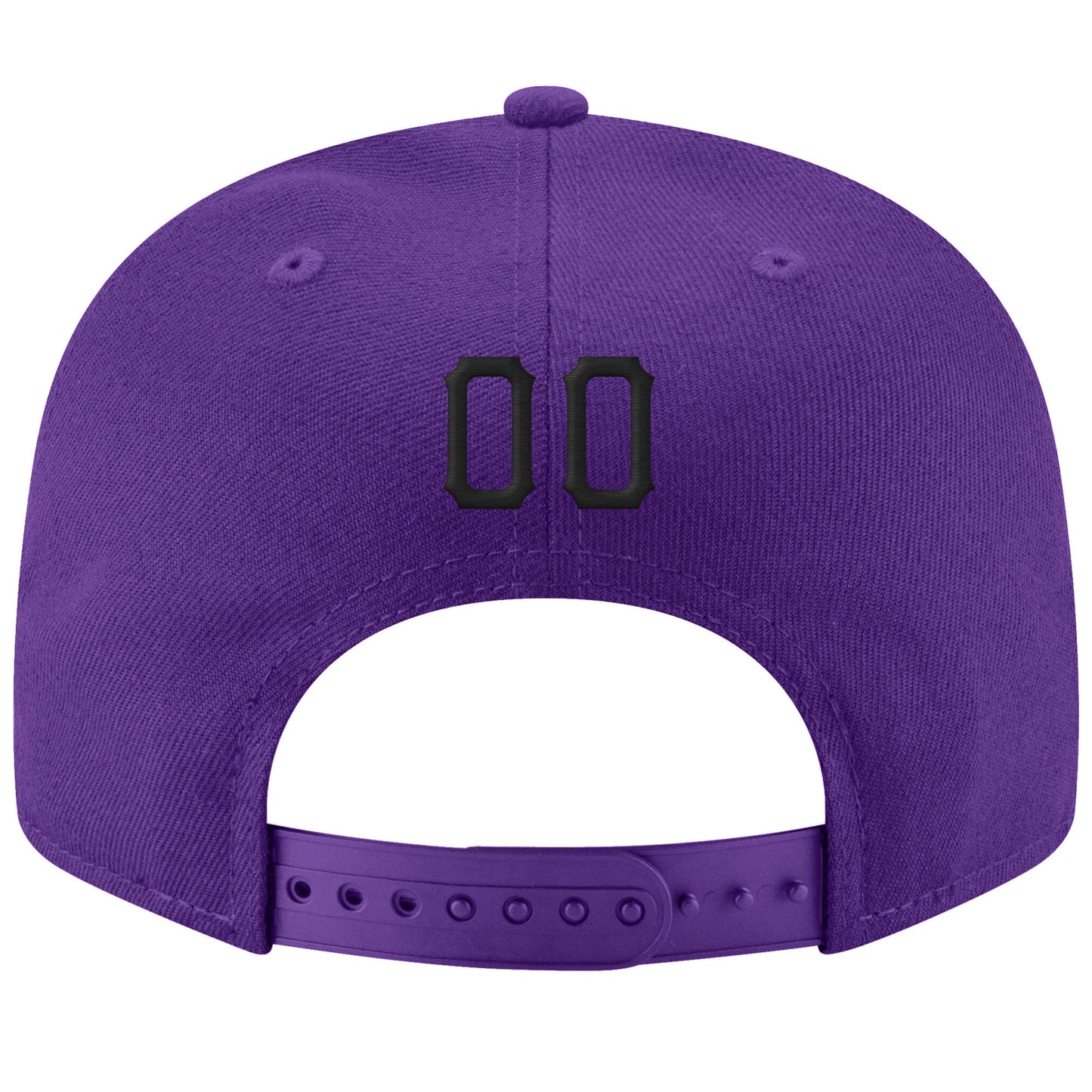 Custom Purple Black-White Stitched Adjustable Snapback Hat view 3