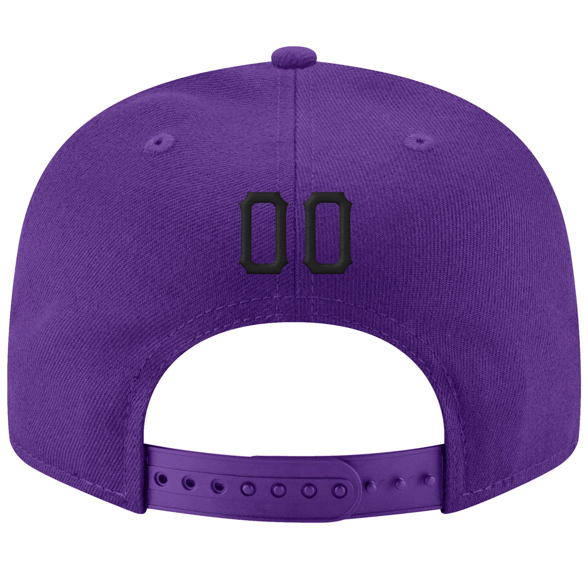 Custom Purple Black-White Stitched Adjustable Snapback Hat view 3