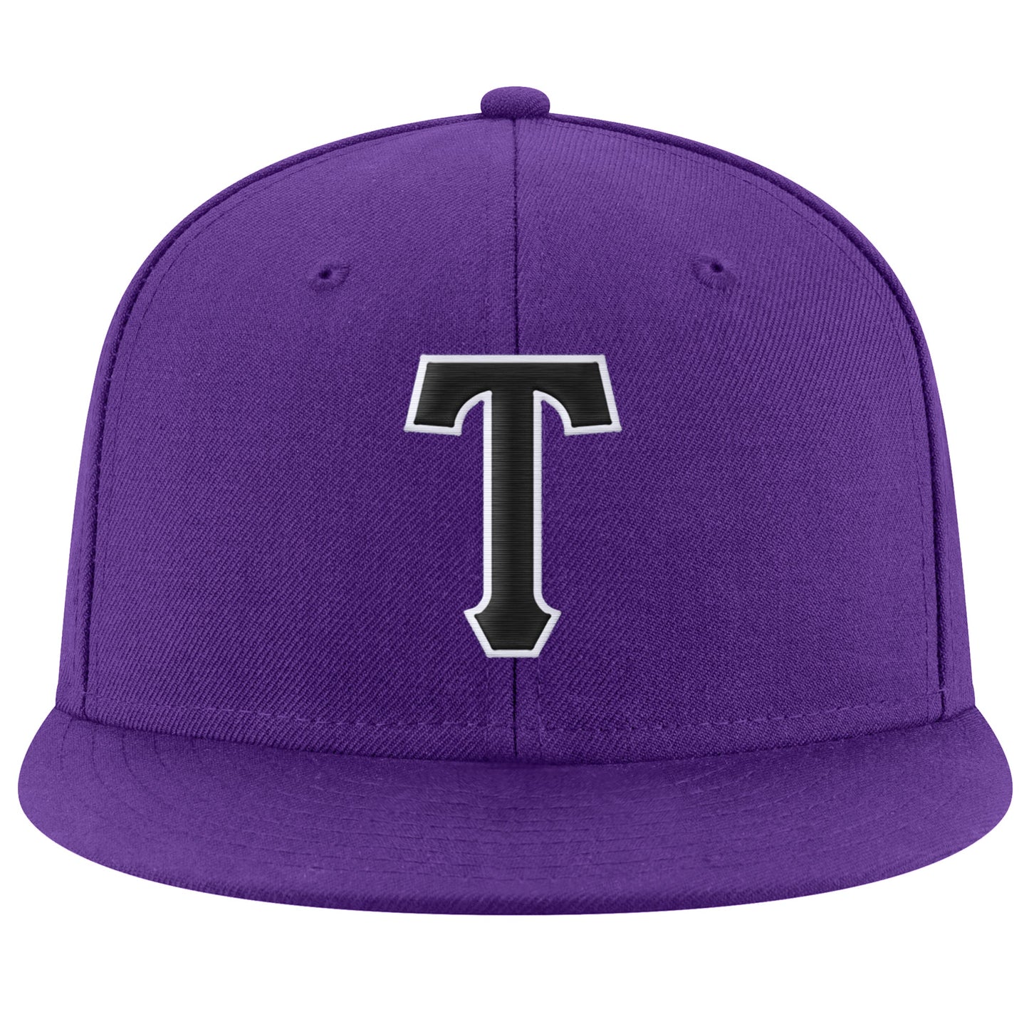 Custom Purple Black-White Stitched Adjustable Snapback Hat view 2