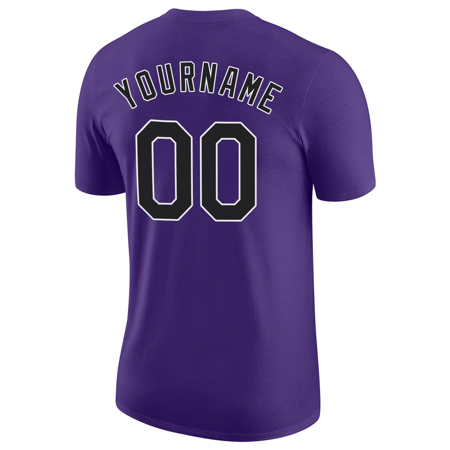 Custom Purple Black-Gray Performance T-Shirt view 6