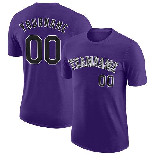 Custom Purple Black-Gray Performance T-Shirt - Main View