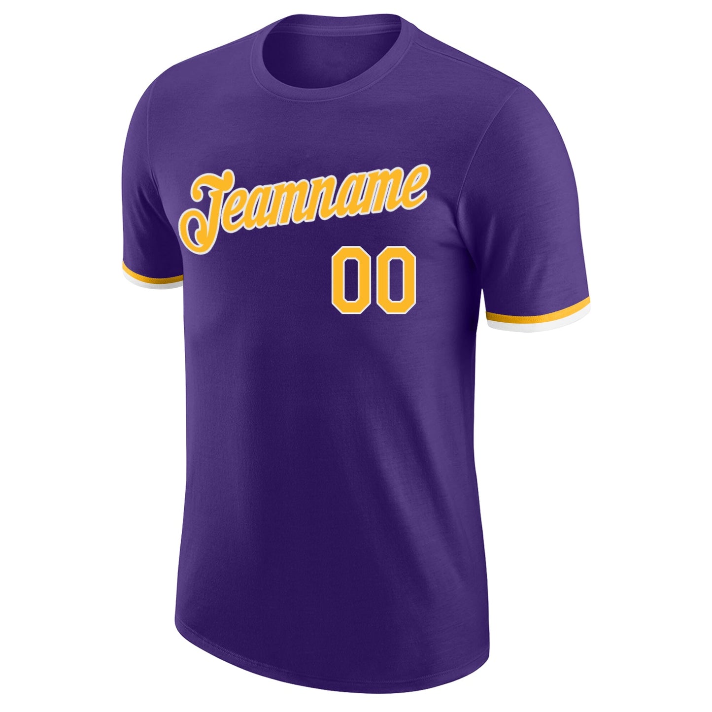 Custom Purple Gold-White Performance T-Shirt view 5