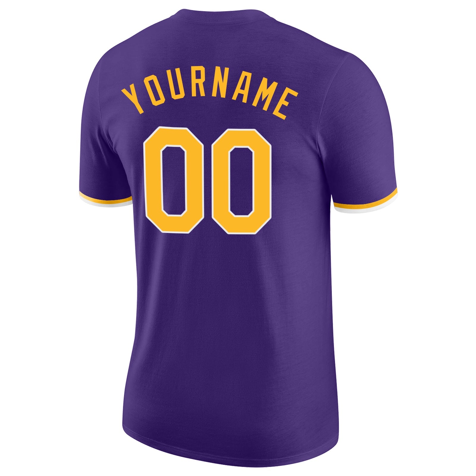 Custom Purple Gold-White Performance T-Shirt view 6