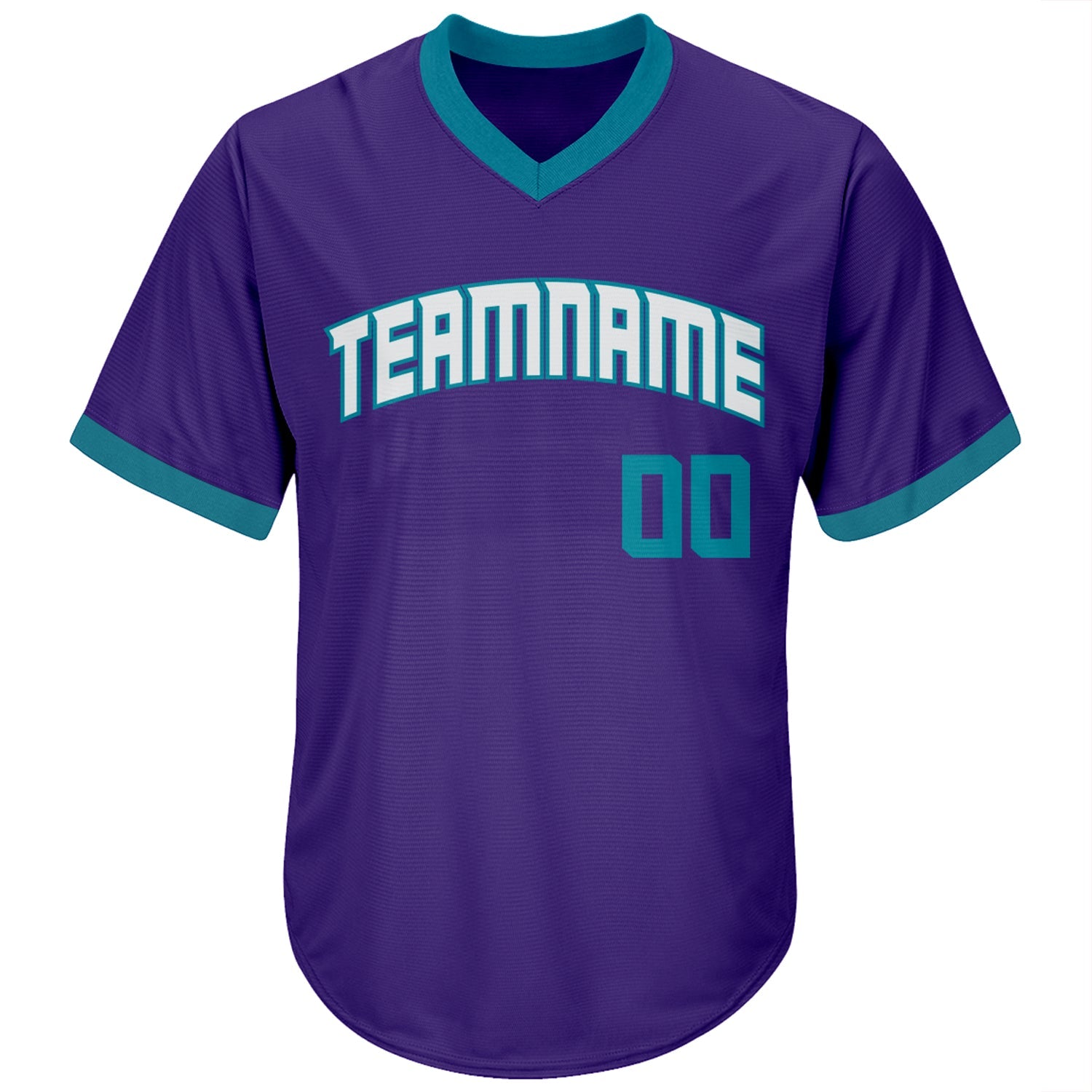 Custom Purple Teal-White Authentic Throwback Rib-Knit Baseball Jersey Shirt view 2