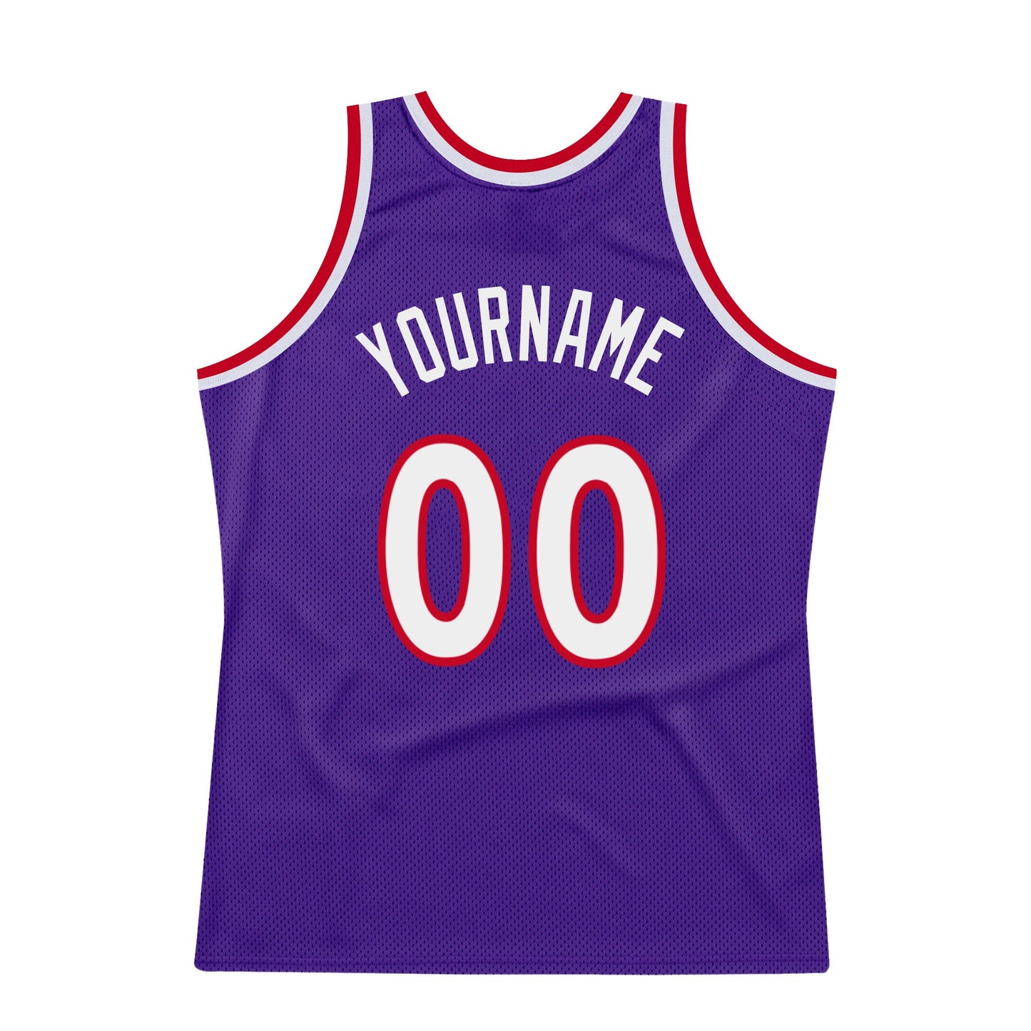 Custom Purple White-Red Authentic Throwback Basketball Jersey view 6