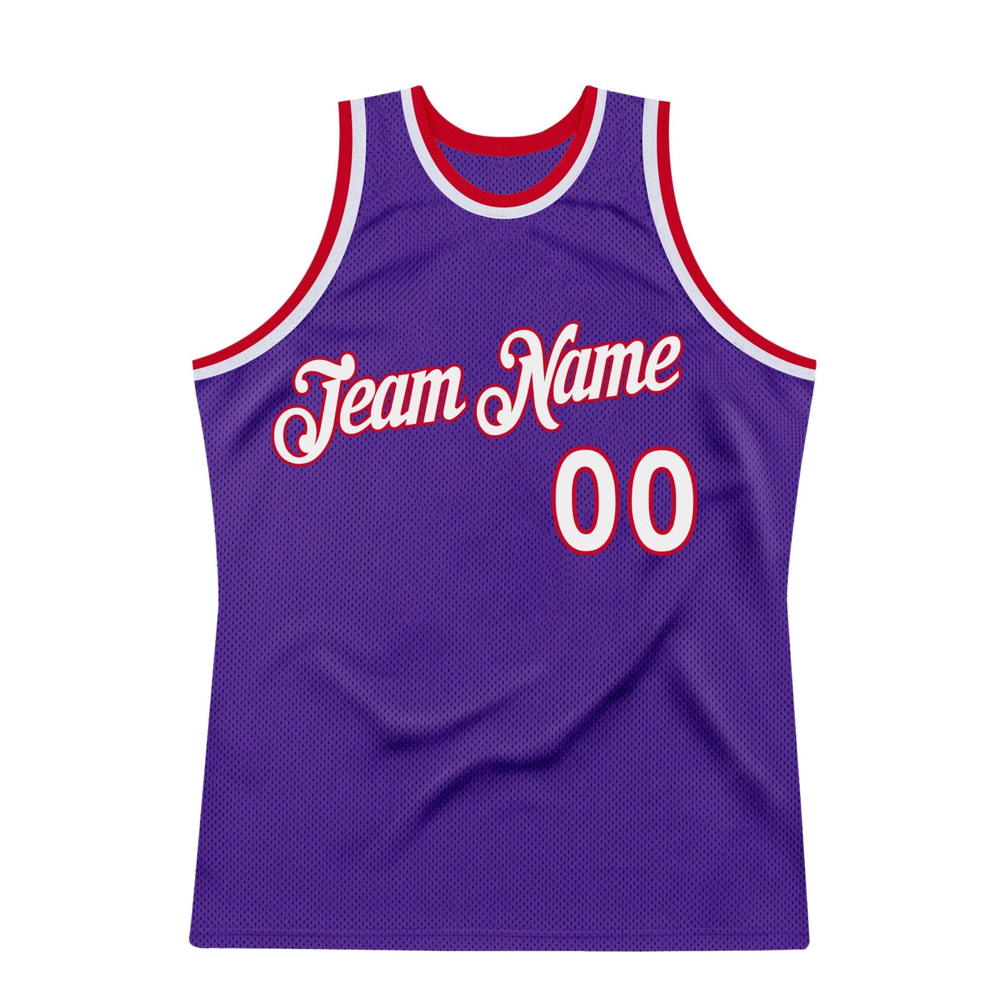 Custom Purple White-Red Authentic Throwback Basketball Jersey view 7