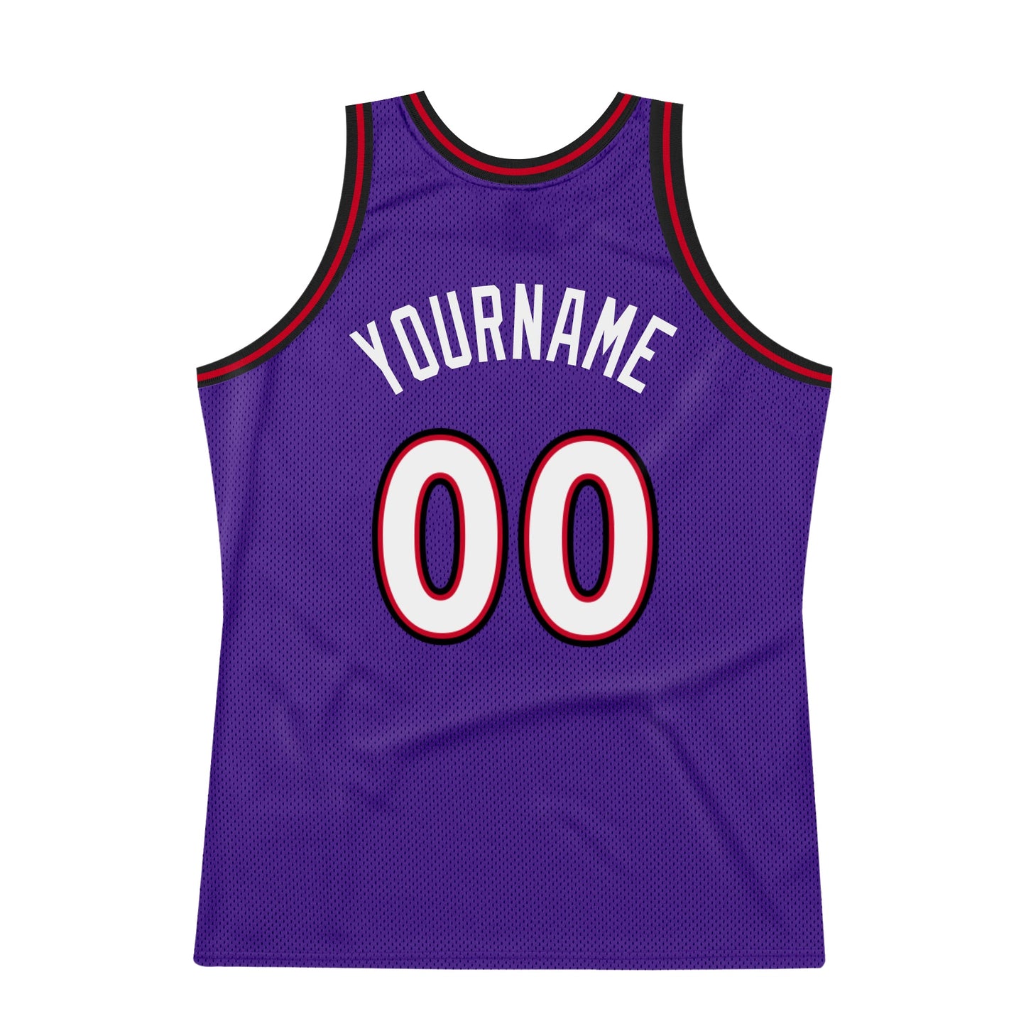 Custom Purple White-Red Authentic Throwback Basketball Jersey view 6