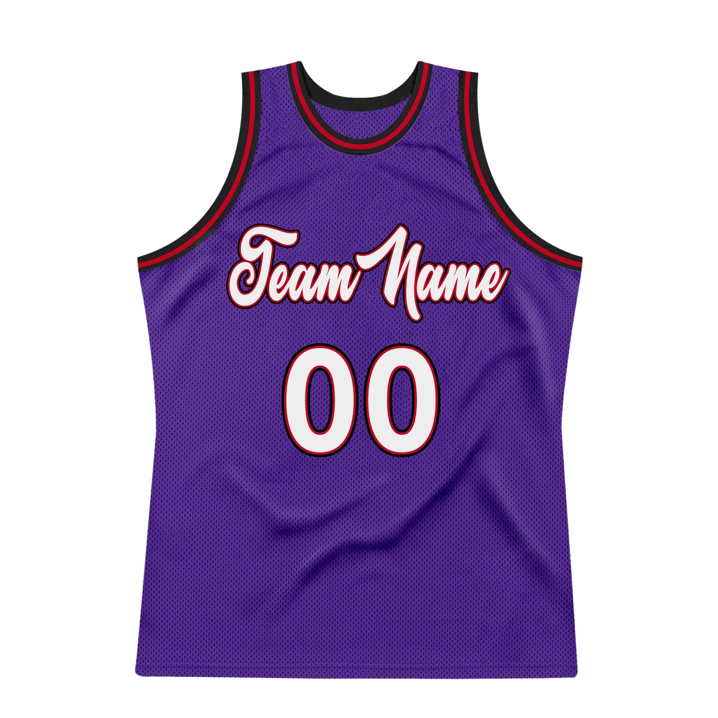 Custom Purple White-Red Authentic Throwback Basketball Jersey view 7