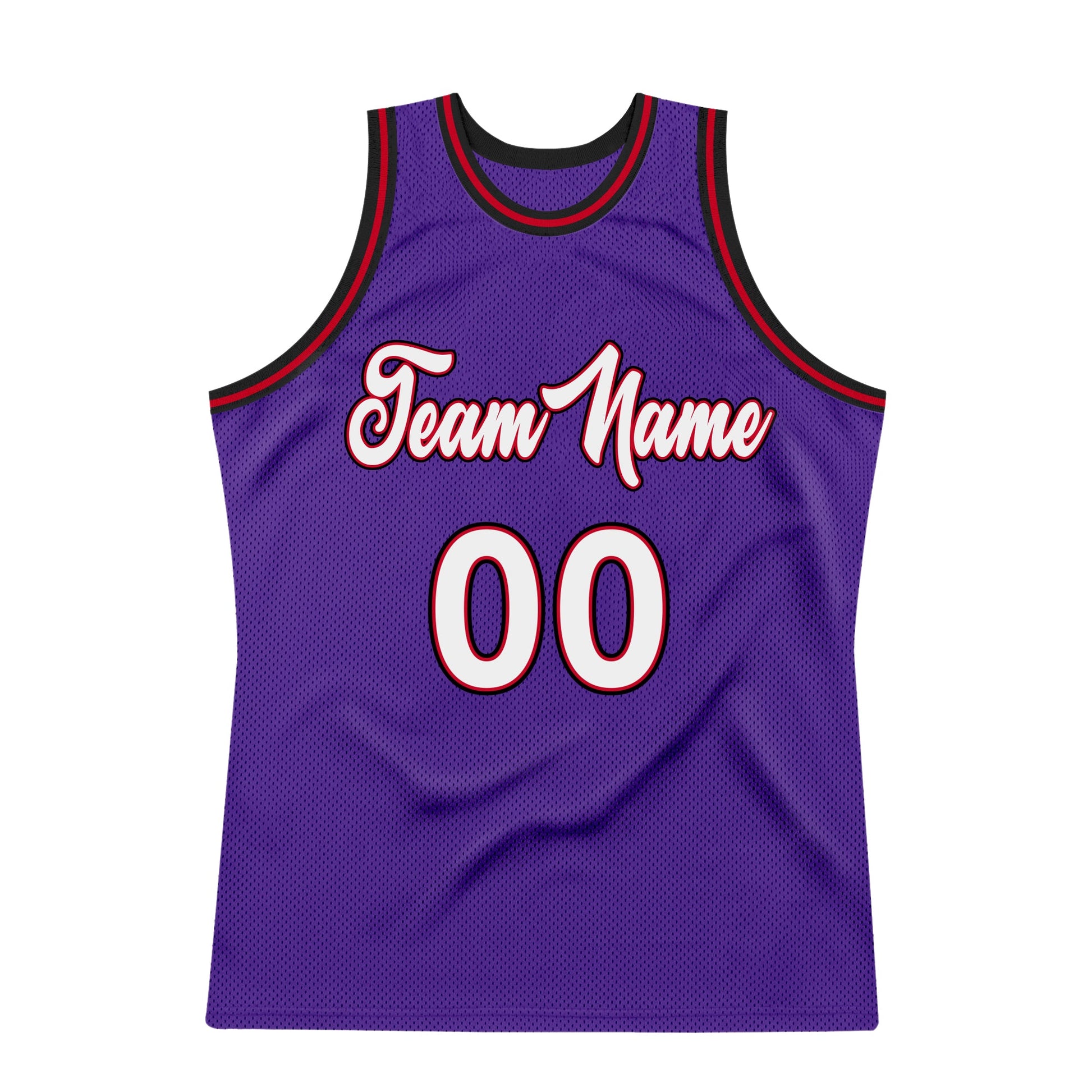 Custom Purple White-Red Authentic Throwback Basketball Jersey view 7