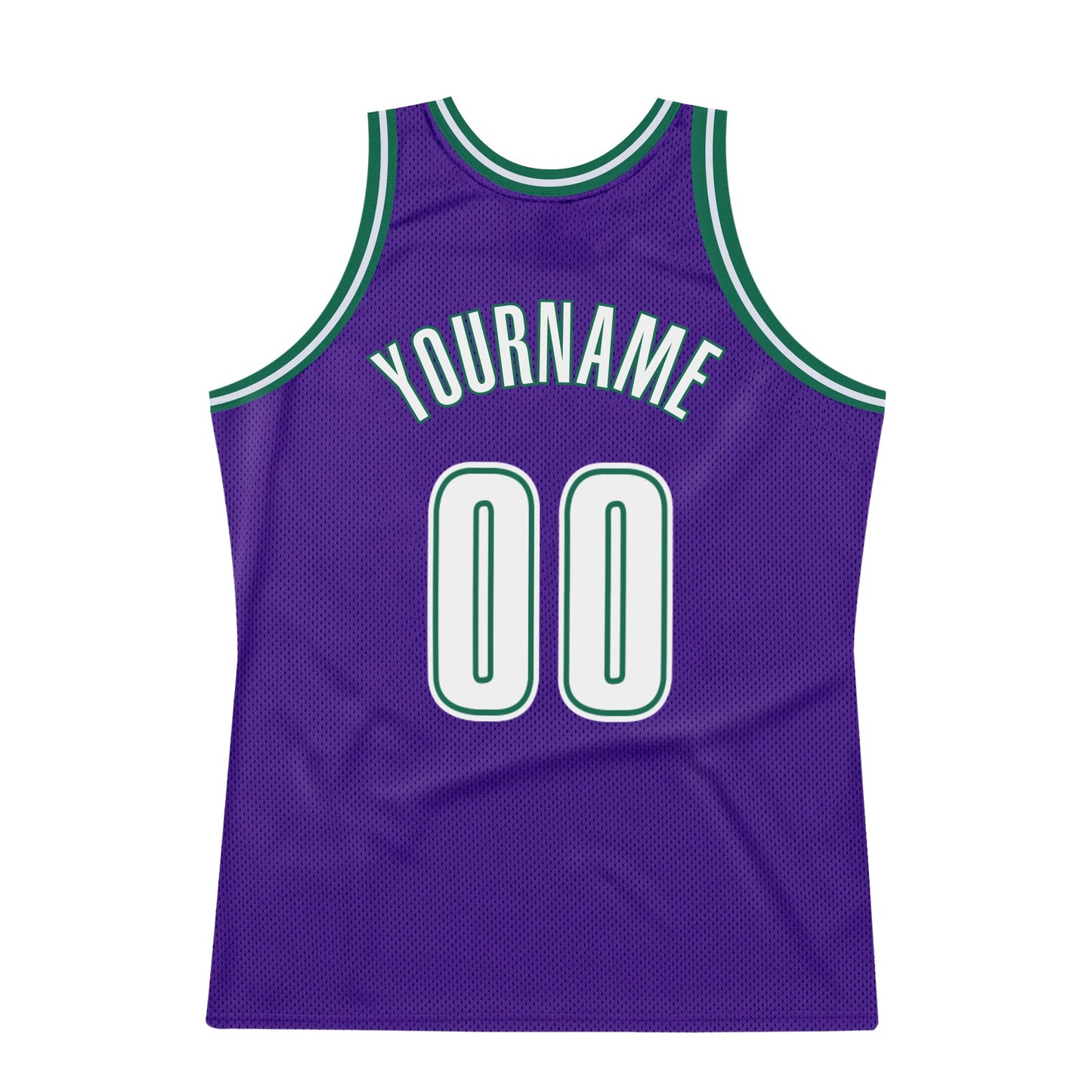 Custom Purple White-Kelly Green Authentic Throwback Basketball Jersey view 6