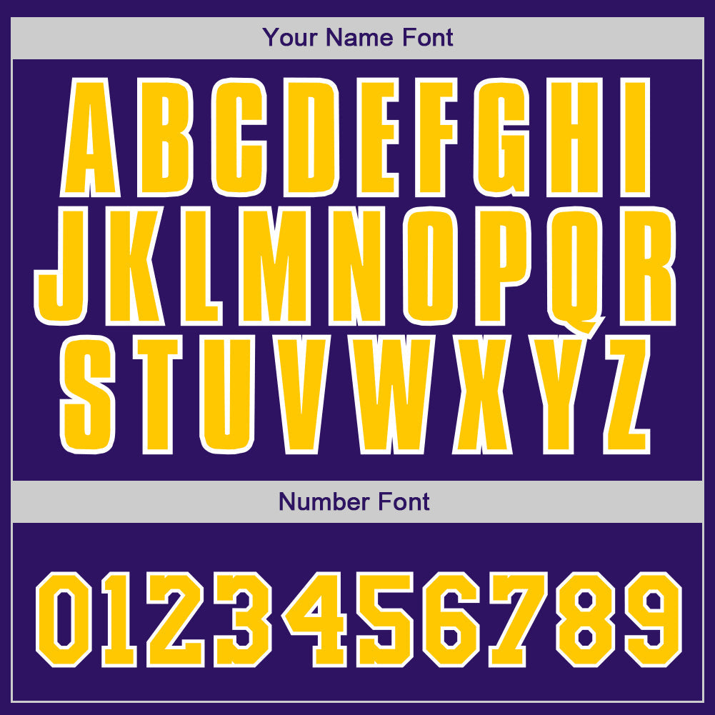 Custom Purple Gold-White Authentic Baseball Jersey view 5
