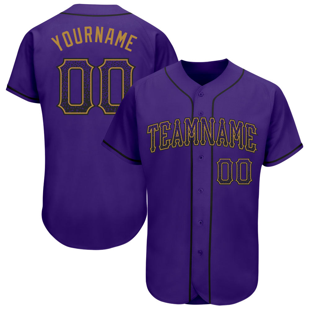 Custom Purple Purple-Old Gold Authentic Drift Fashion Baseball Jersey - Main View
