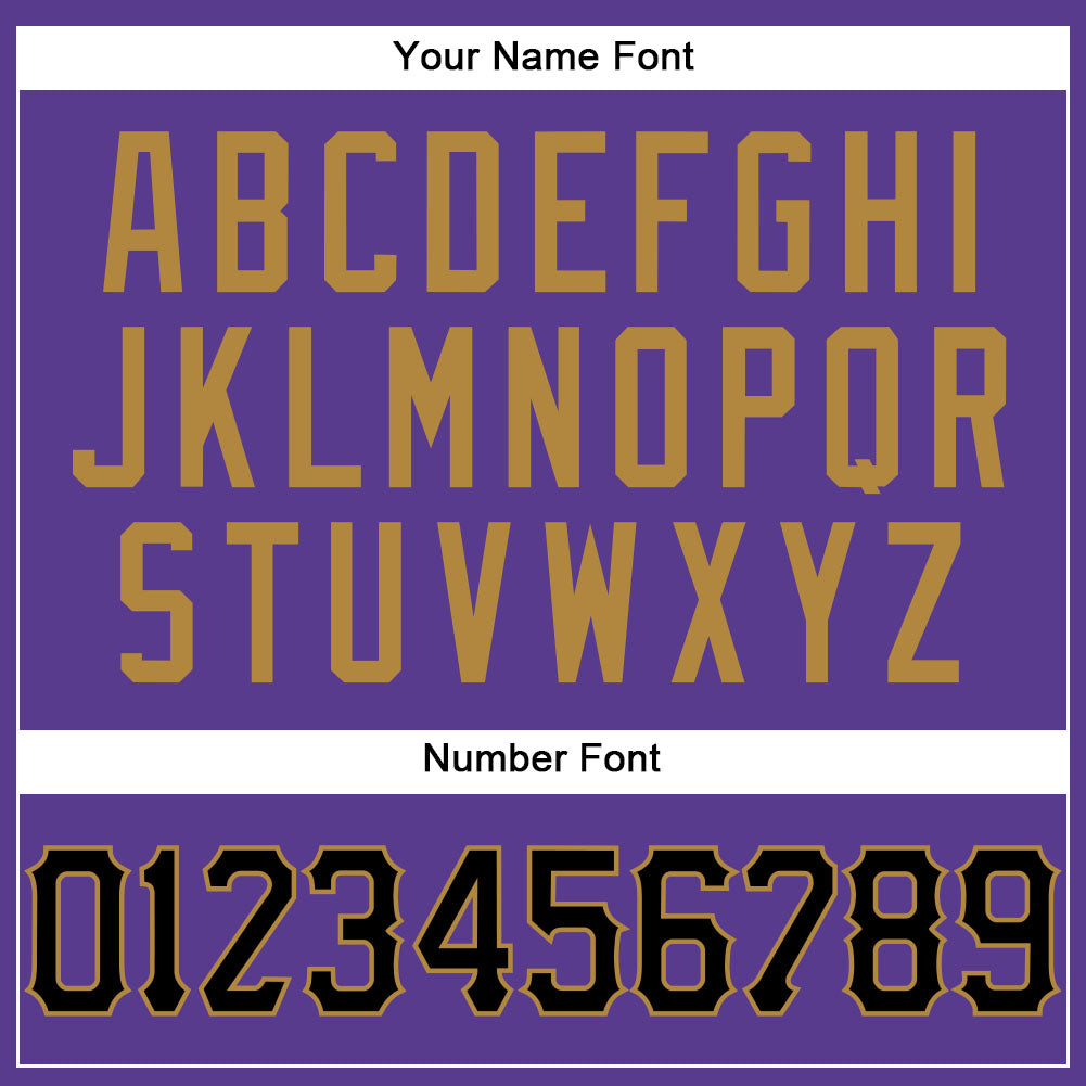 Custom Purple Black Pinstripe Black-Old Gold Authentic Basketball Jersey view 4