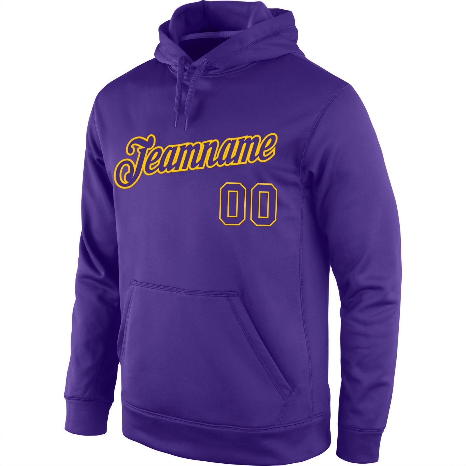 Custom Stitched Purple Purple-Gold Sports Pullover Sweatshirt Hoodie view 2