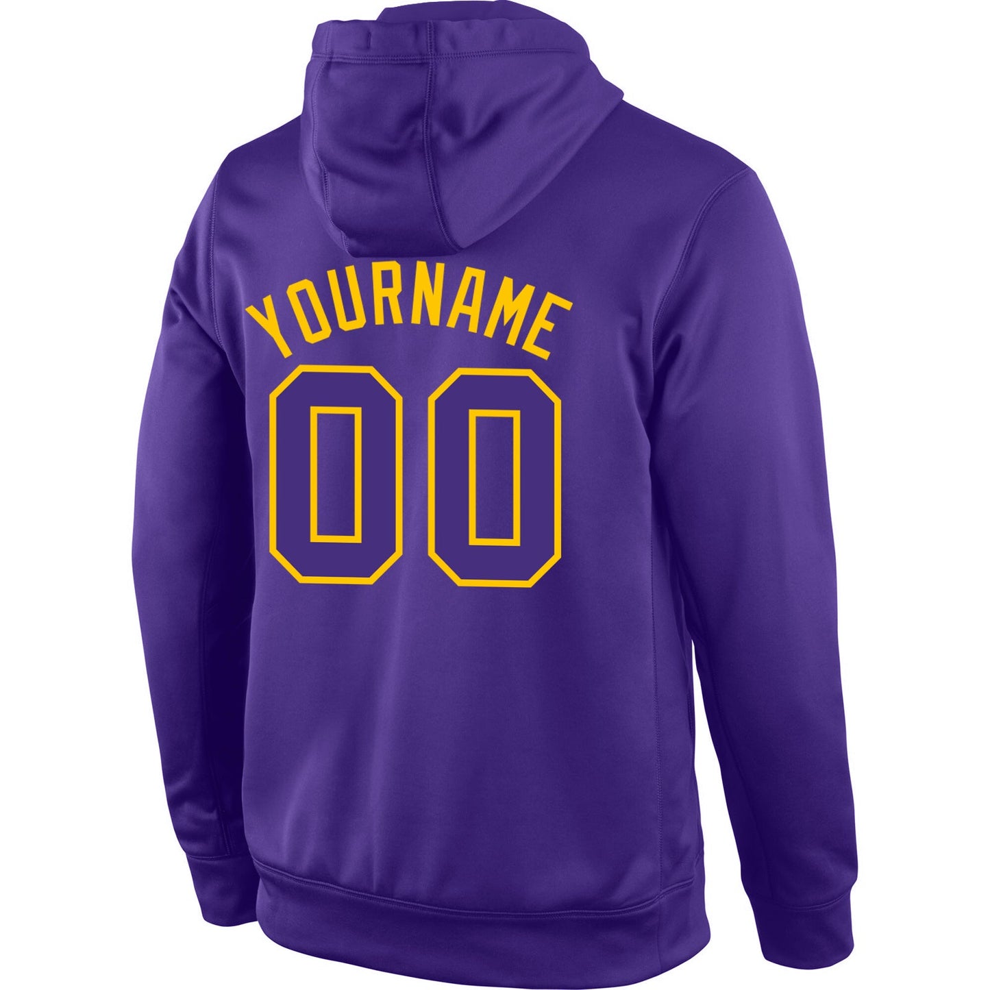 Custom Stitched Purple Purple-Gold Sports Pullover Sweatshirt Hoodie view 3