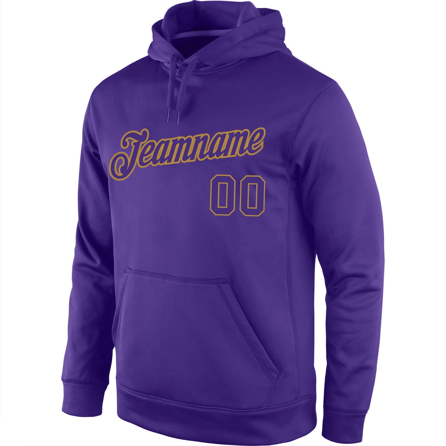 Custom Stitched Purple Purple-Old Gold Sports Pullover Sweatshirt Hoodie view 2