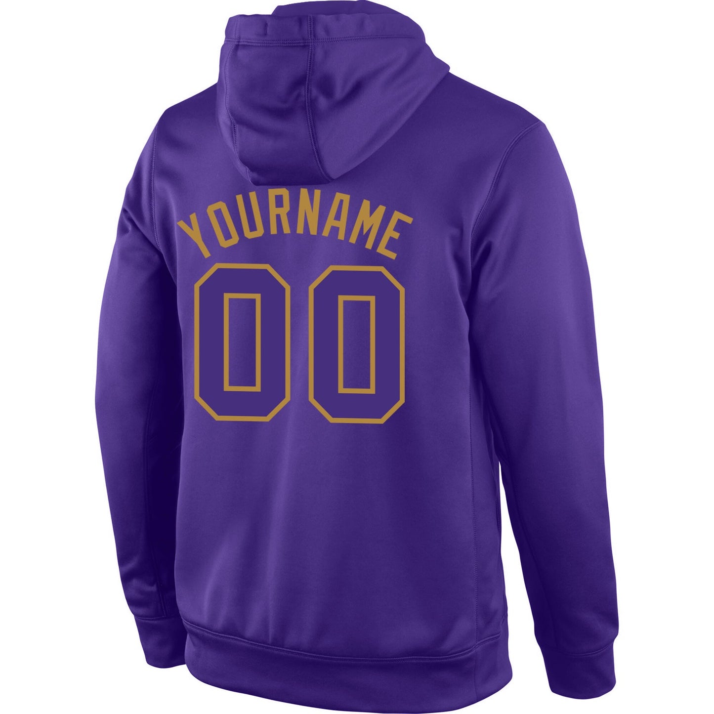 Custom Stitched Purple Purple-Old Gold Sports Pullover Sweatshirt Hoodie view 3