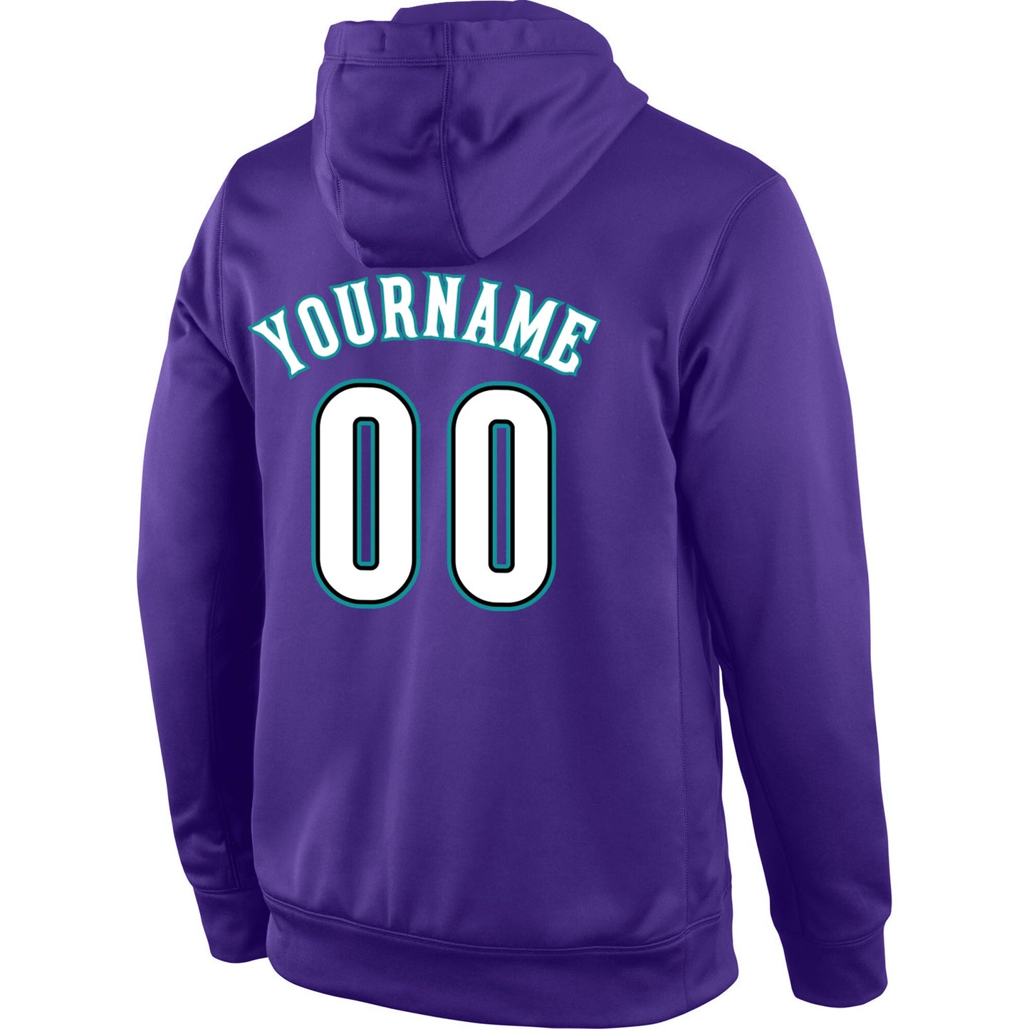 Custom Stitched Purple White-Aqua Sports Pullover Sweatshirt Hoodie view 3